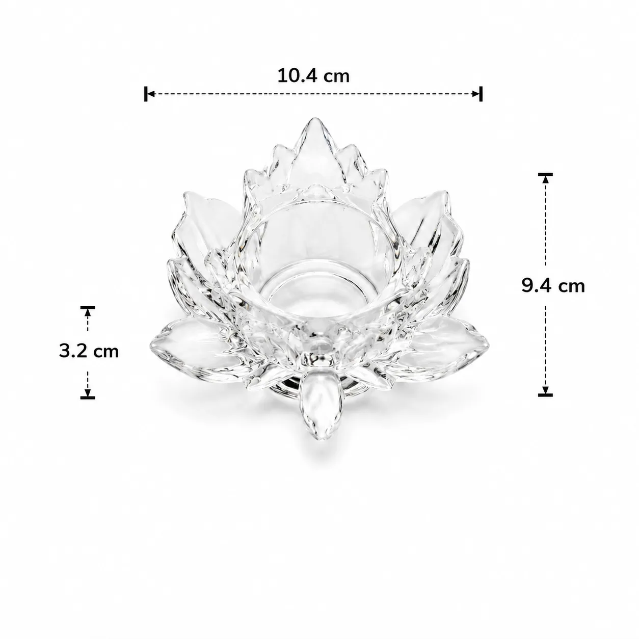 Lotus-shaped glass candle holder