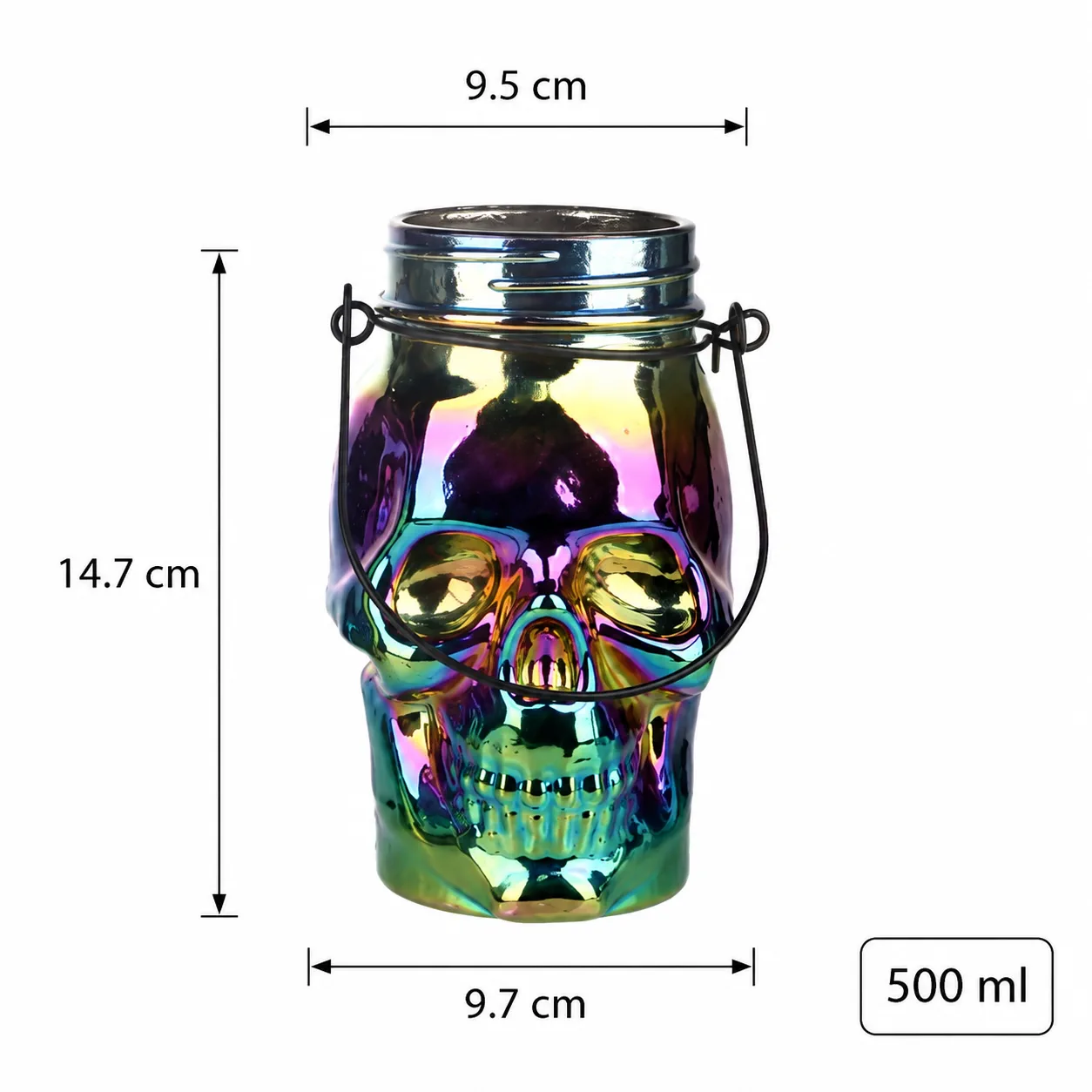 Skull lantern 500 ml glass jar